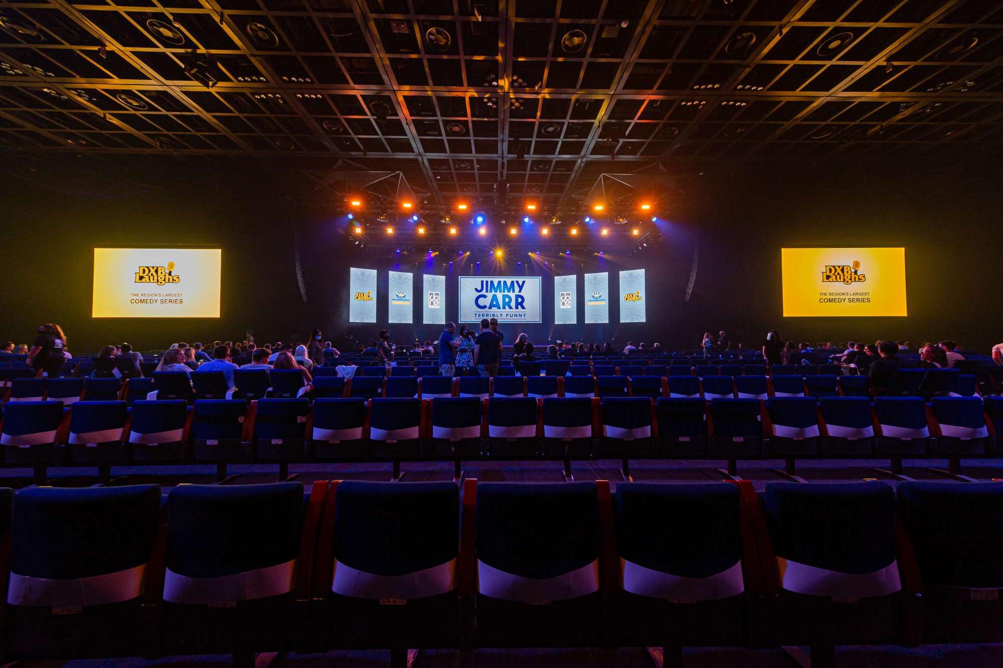 Seats that were in use were wrapped in banners on the night.