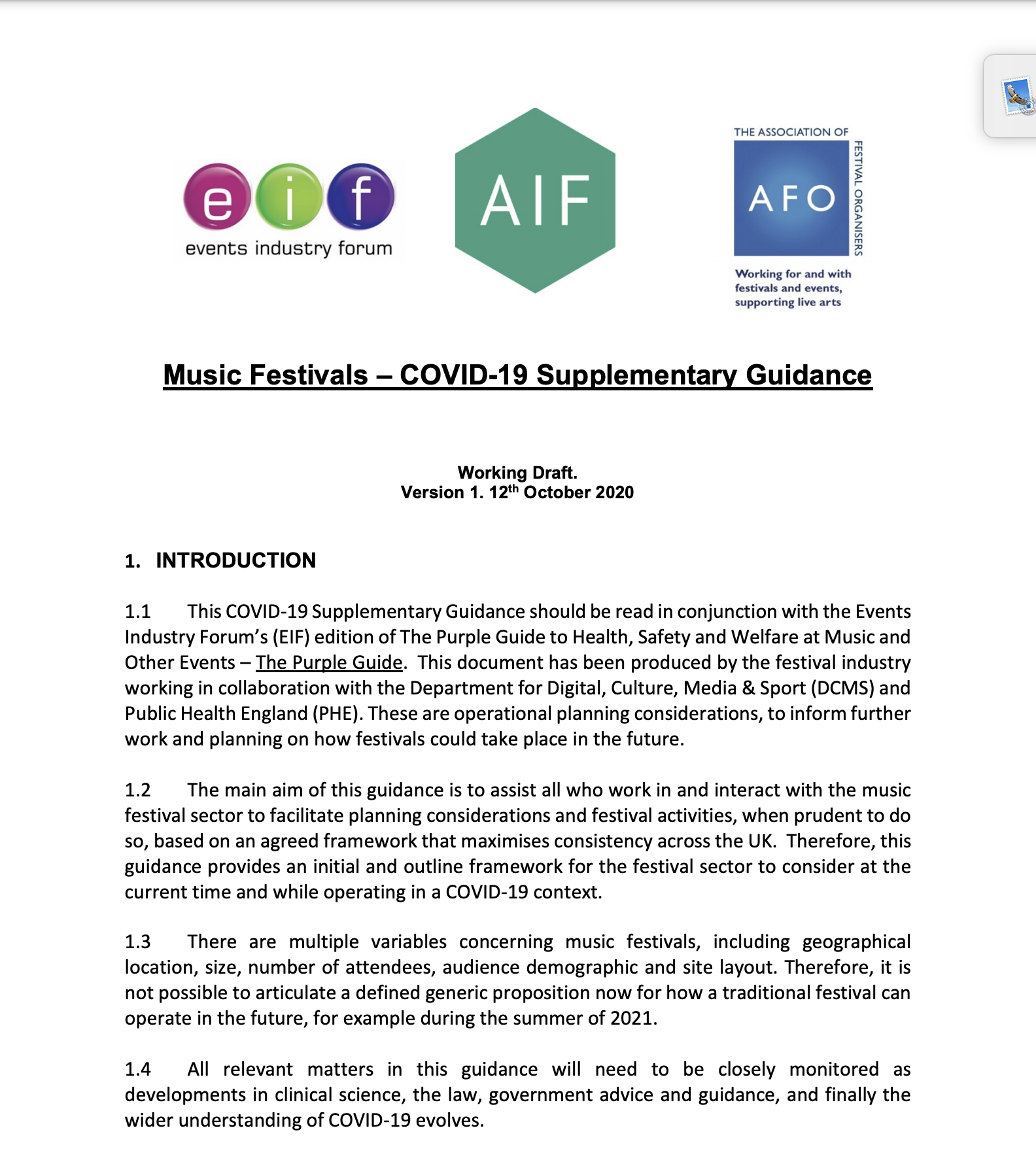 The Covid guidance for festivals is available for download.