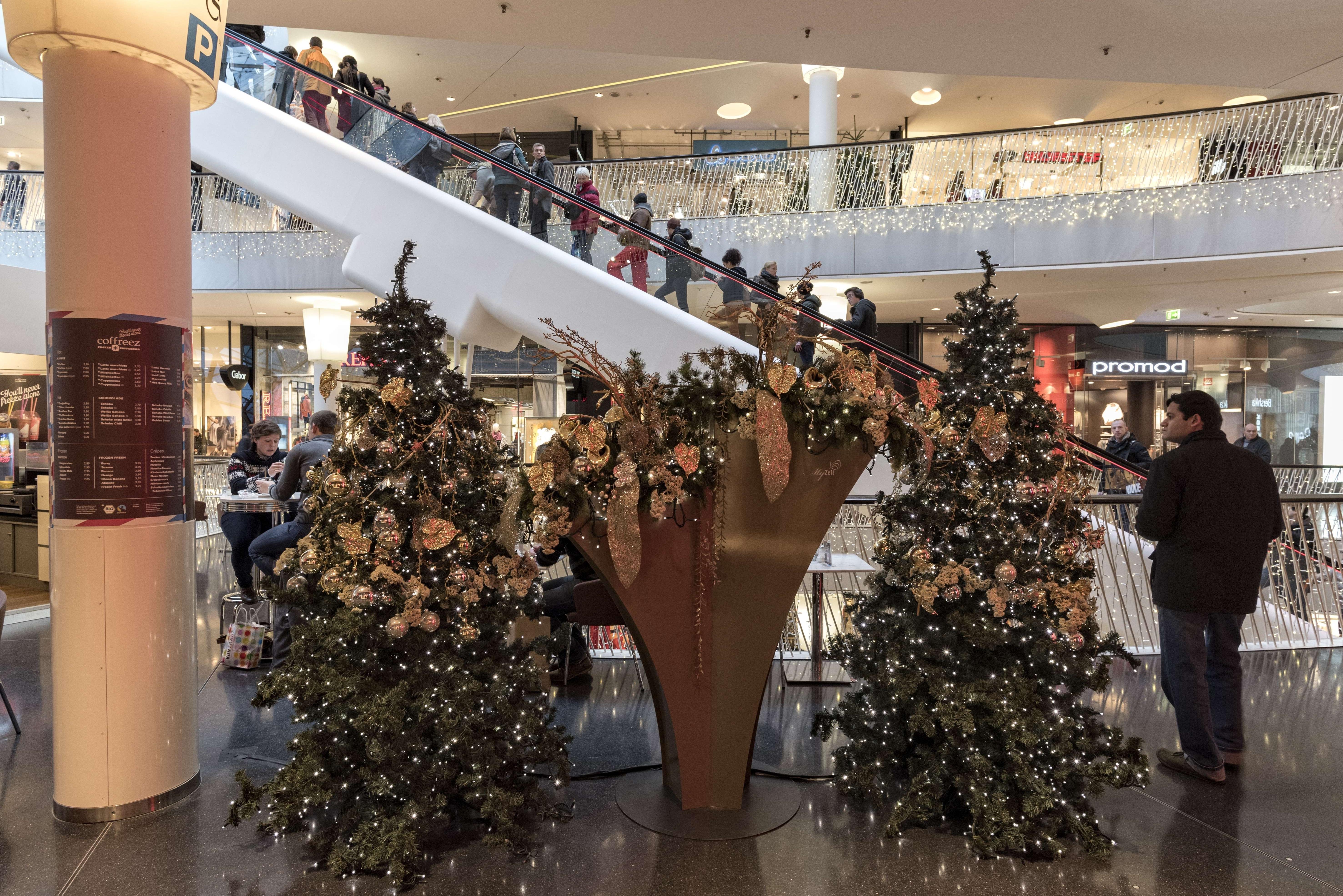The MyZeil Shopping Center in Frankfurt, Germany, during Christmas 2013. 