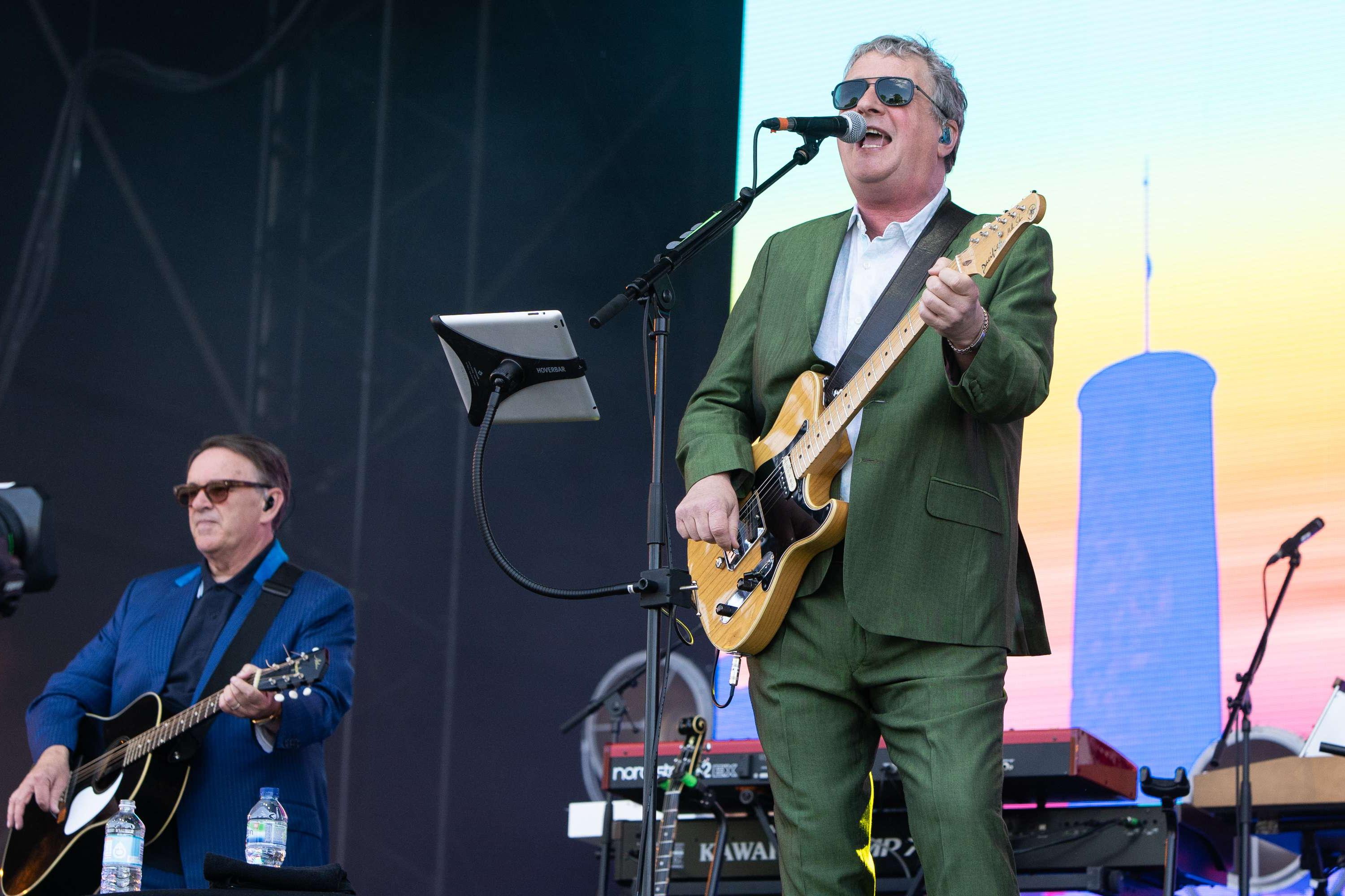 Chris Difford and Chris Glenn Tilbrook of Squeeze perform at BBC Radio