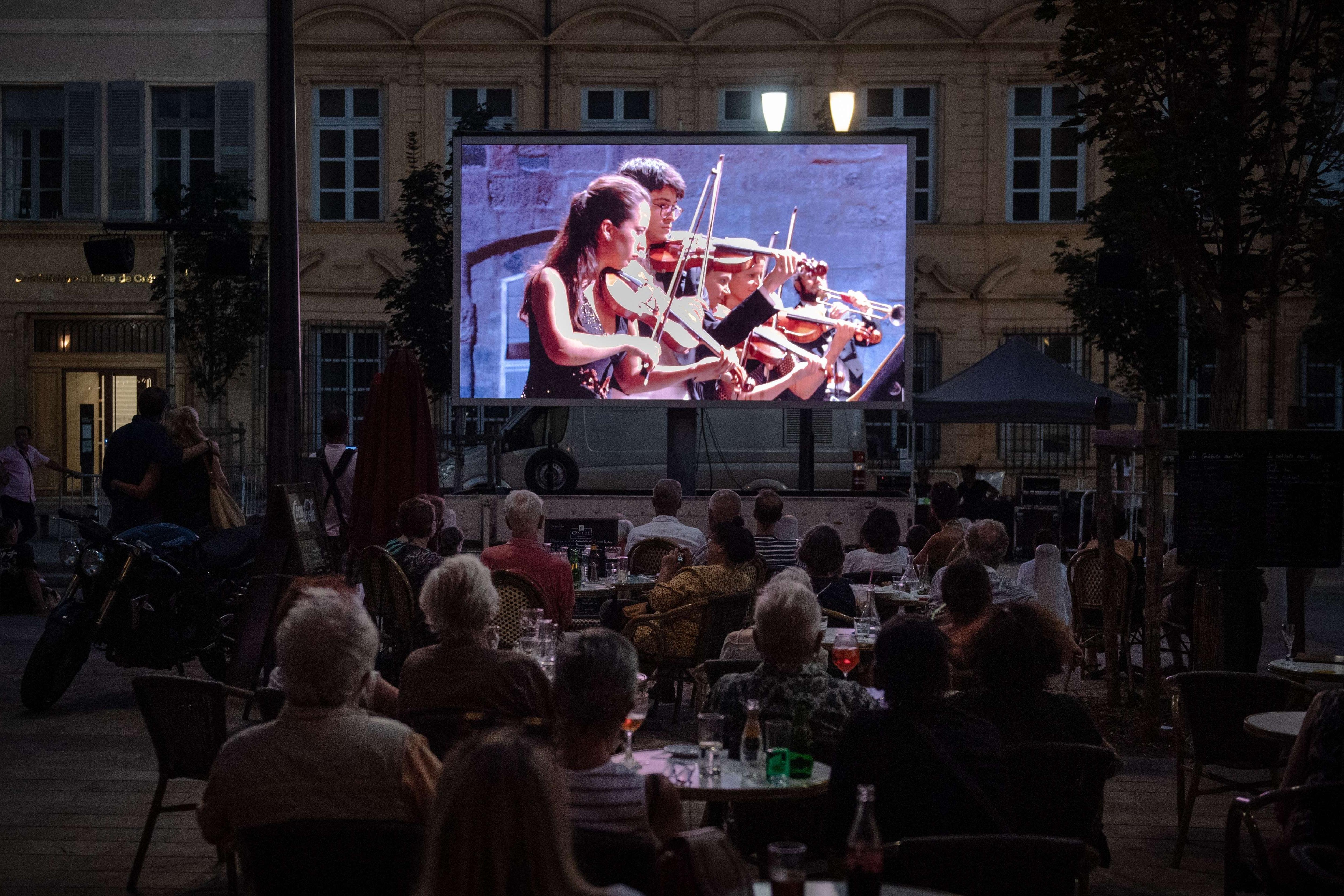 A video projection of a concert, shown as part of this year