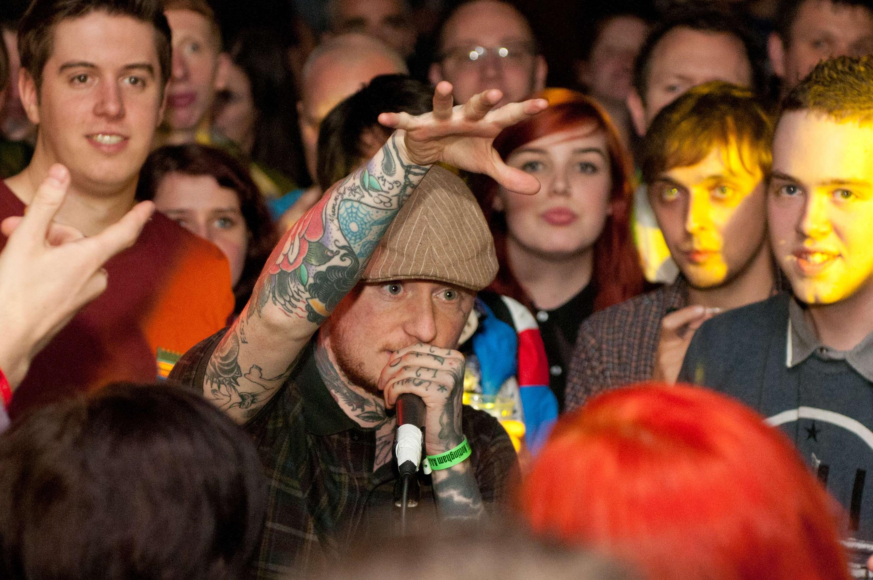 Frank Carter performing at Jongleurs in Nottingham during DHP Family