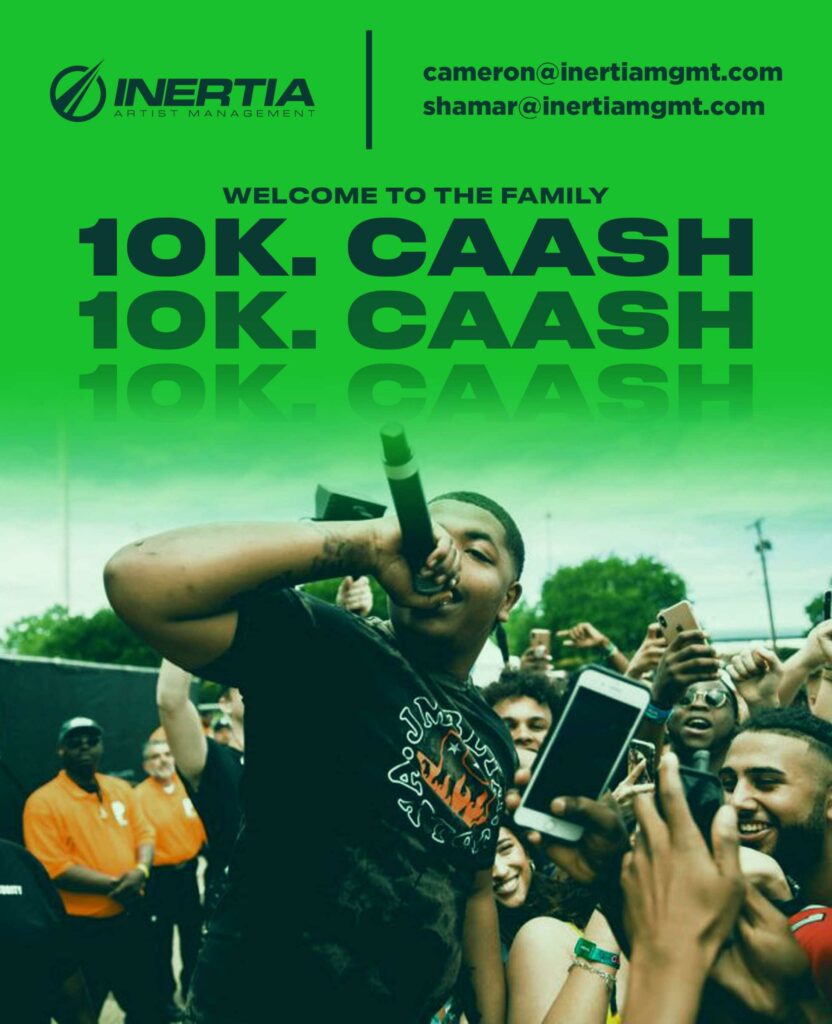 Inertia Management Launches With Dallas Rapper 10k.Caash - Pollstar News