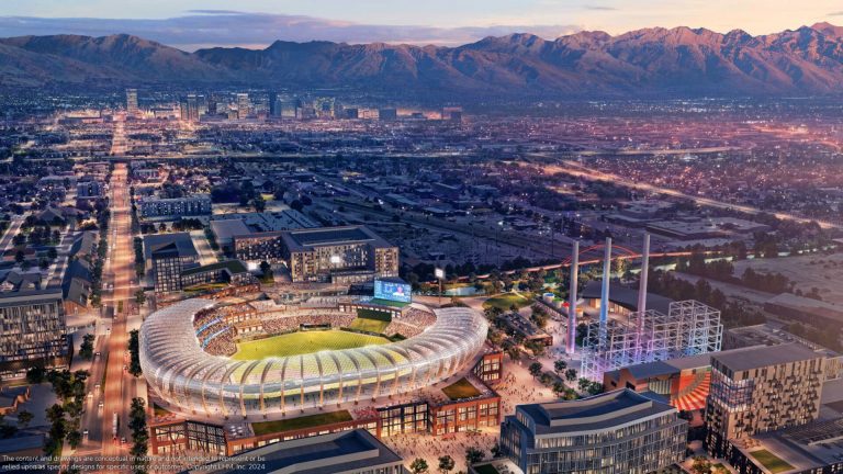 View Over Ballpark Looking East to Downtown