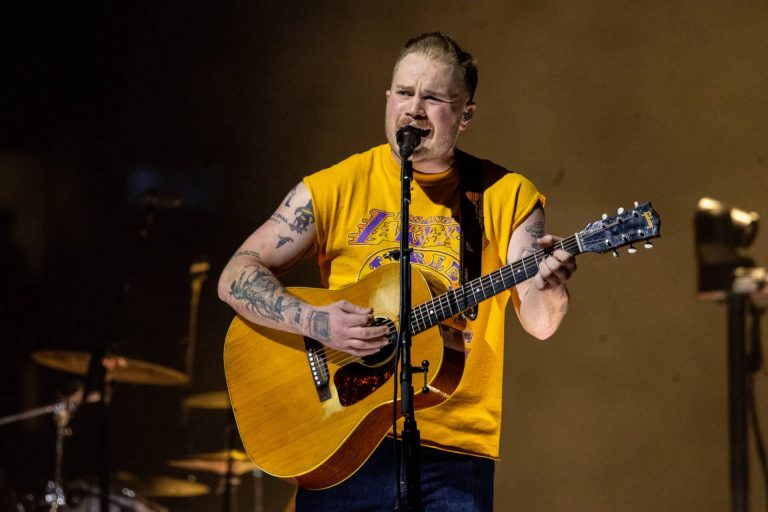 Zach Bryan performs at a concert at Crypto.com Arena with War & Treaty and Levi Turner as the opening acts