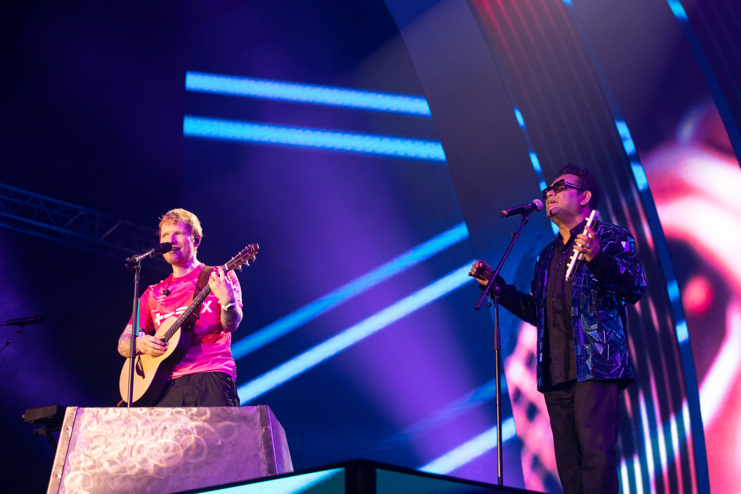 02 Credits Mark Surridge AR Rahman with Ed Sheeran at his + =÷× India Tour 2025, produced and promoted by BookMyShow Live