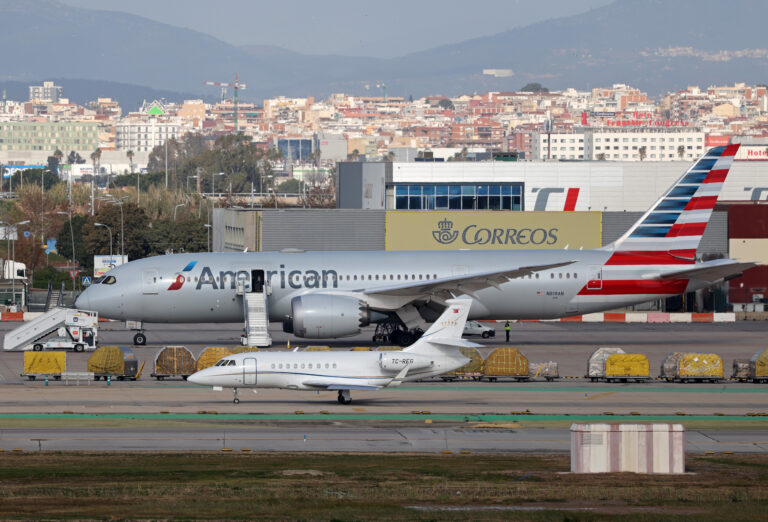 Diverse aircraft on the takeoff runway