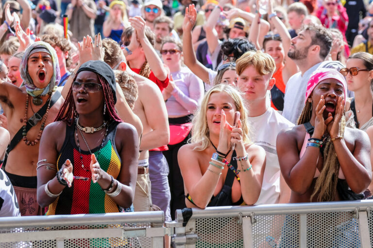 Crowds of people enjoy live music at Boomtown Fair Festival