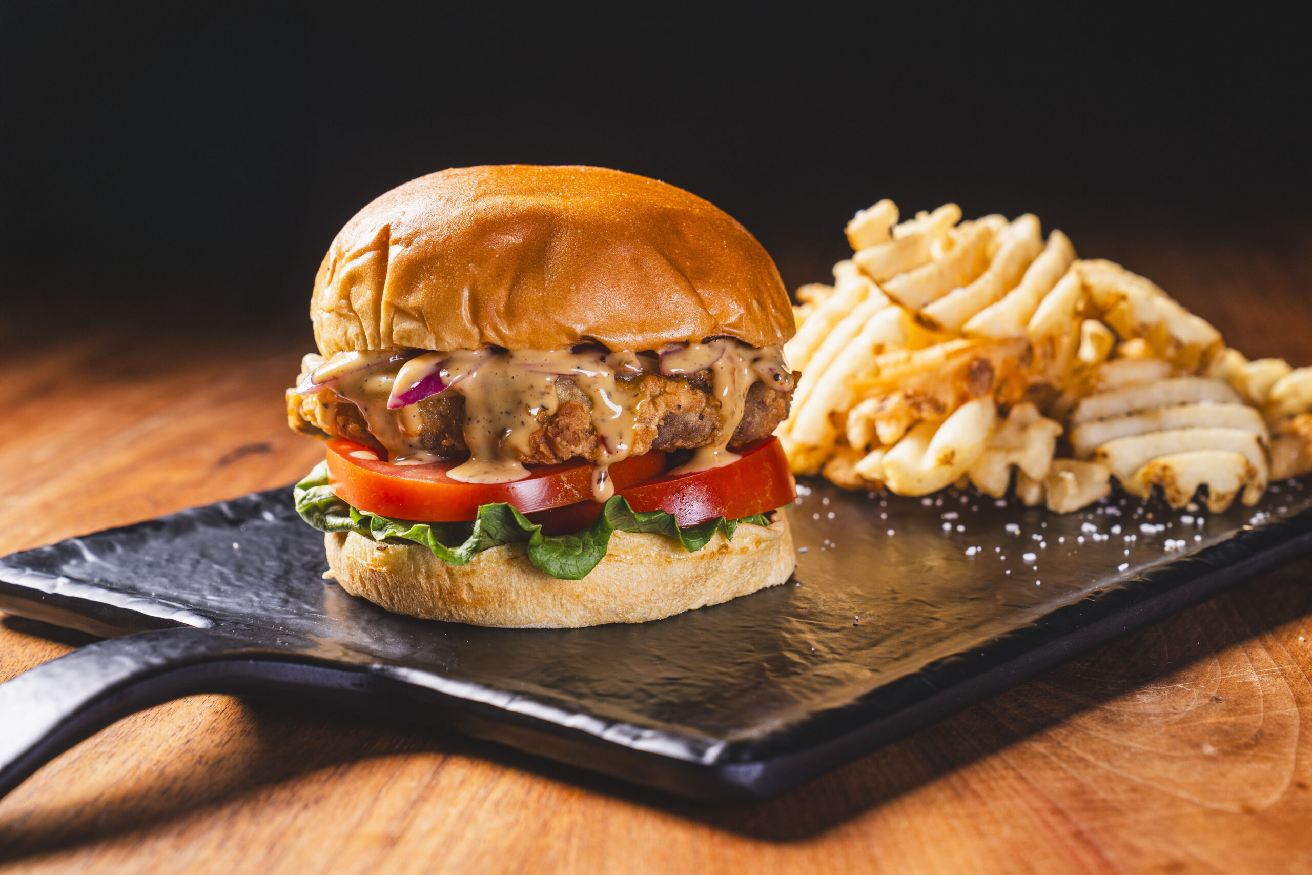 Deep Fried Lemon Pepper BurgerProof of the Pudding at GCA Lemon Pepper Burger