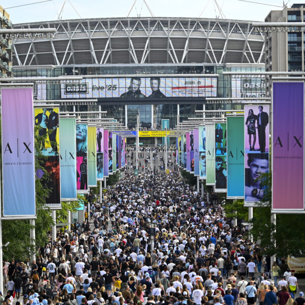 Fans Attend Oasis Live '25 Tour At London's Wembley Stadium