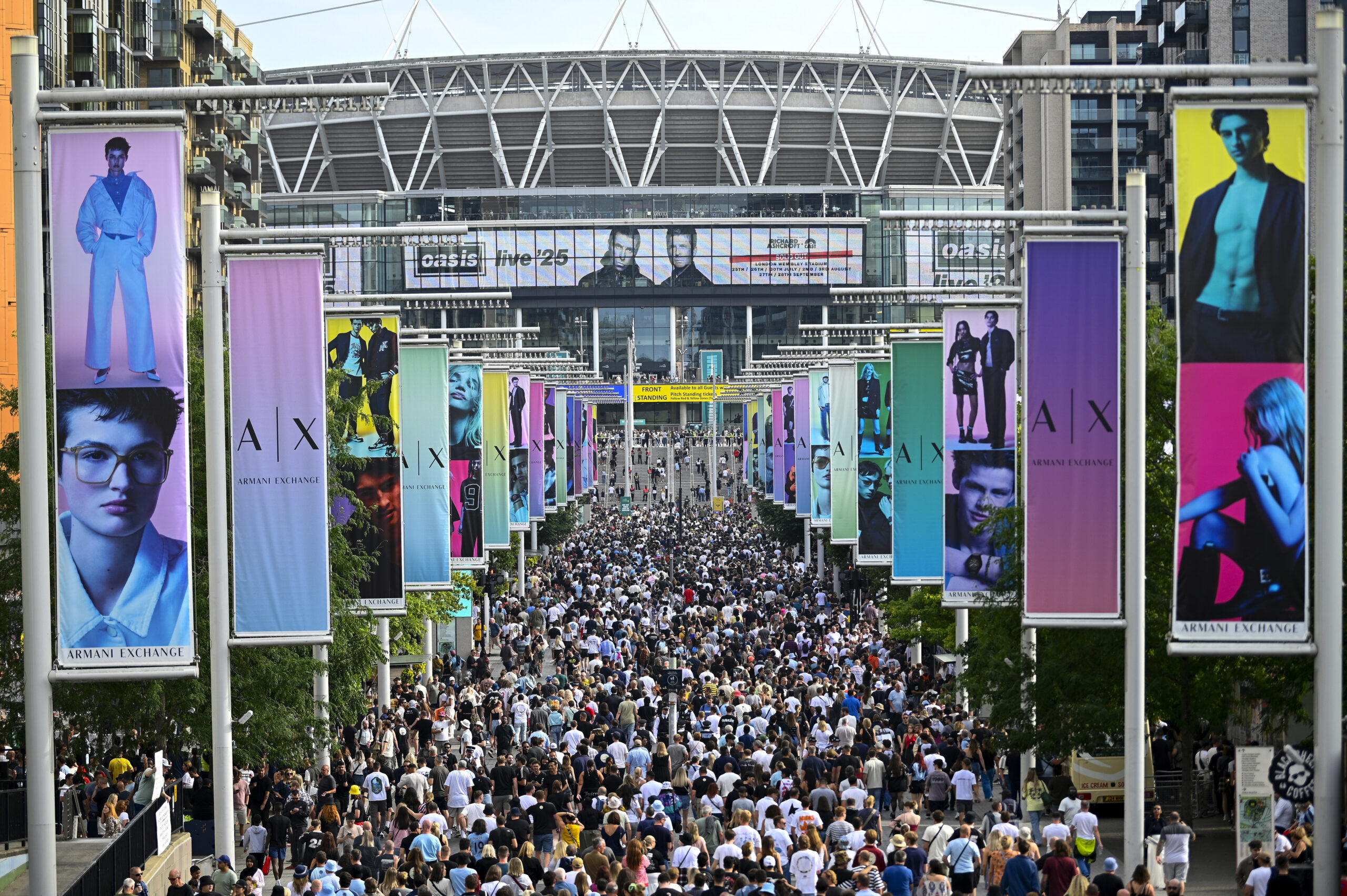 Fans Attend Oasis Live '25 Tour At London's Wembley Stadium