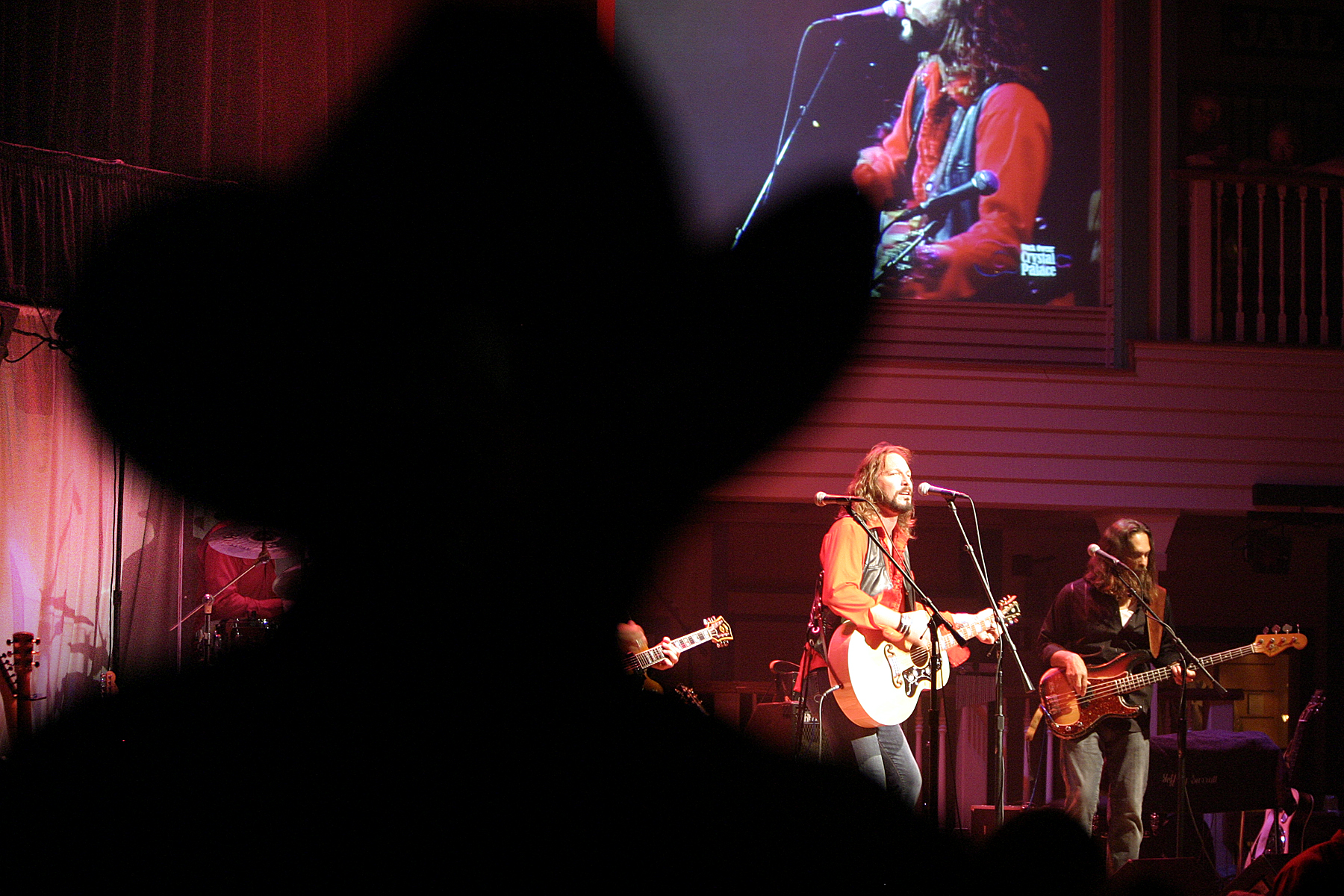 View of Actor and country music singer John Corbett performing at 'Buck Owen's Crystal Palace', Owe