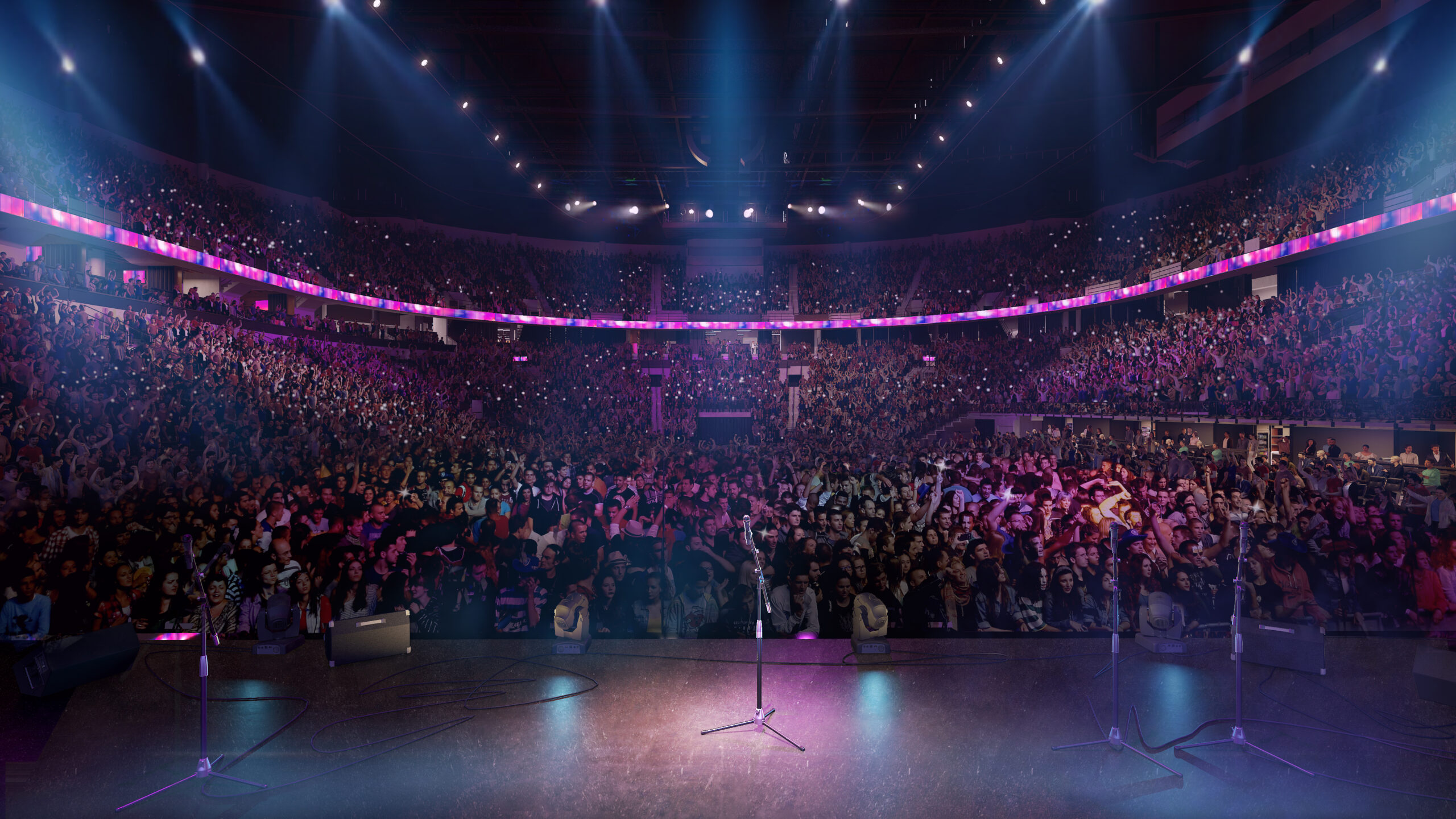 Hamilton Arena floor suites stage view