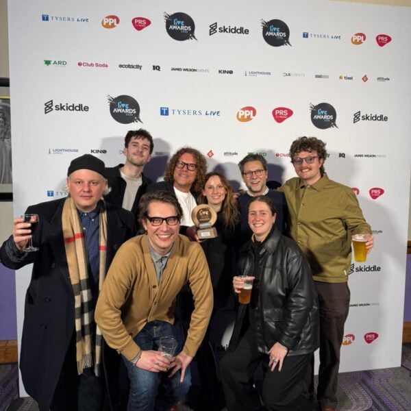 Team accepting LIVE award