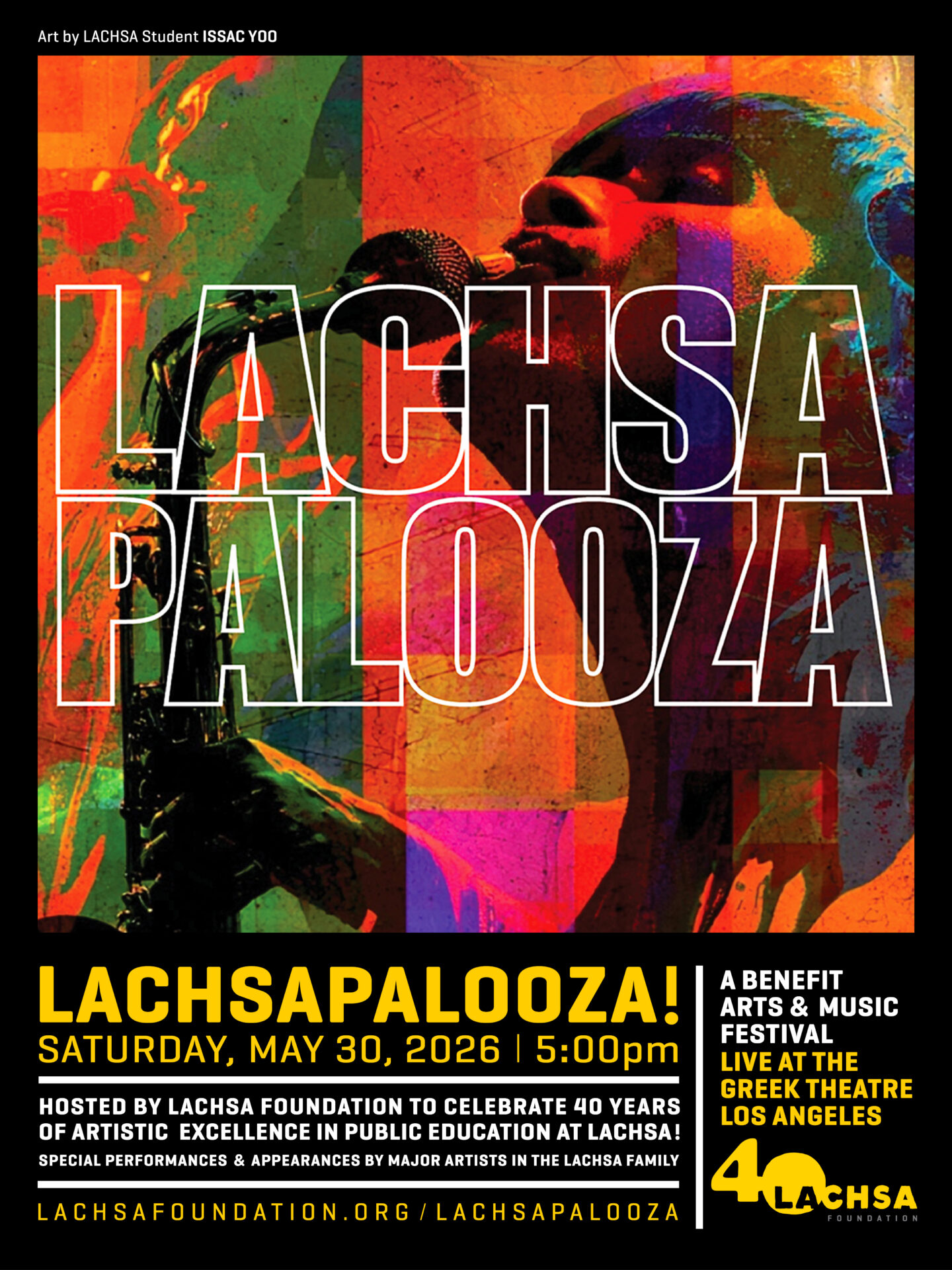 LACHSAPALOOZA Poster by LACHSA Student Artist Issac Yoo