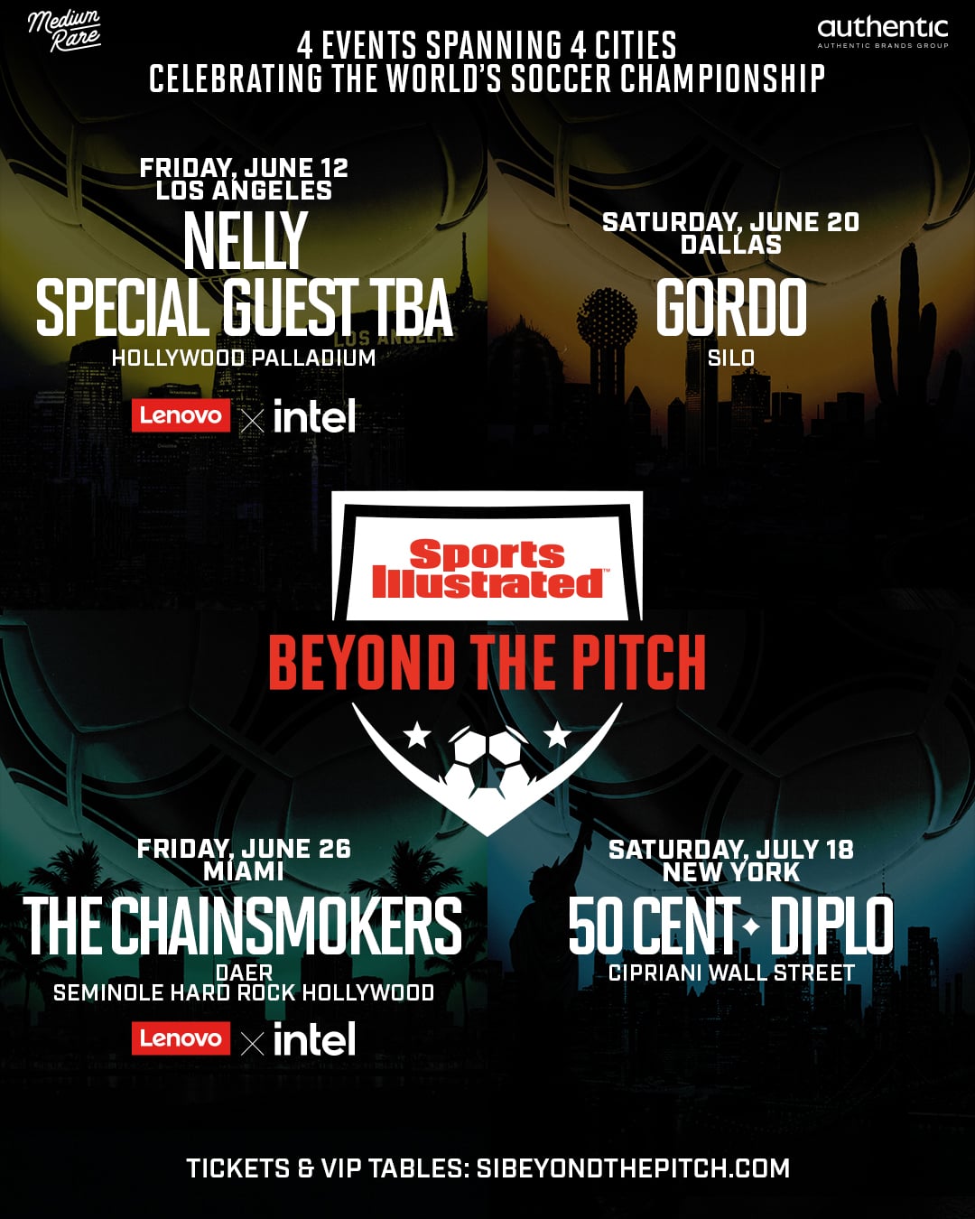 Sports Illustrated Announces "Beyond The Pitch" Concert Series with The Chainsmokers, Nelly, 50 Cent, and Diplo