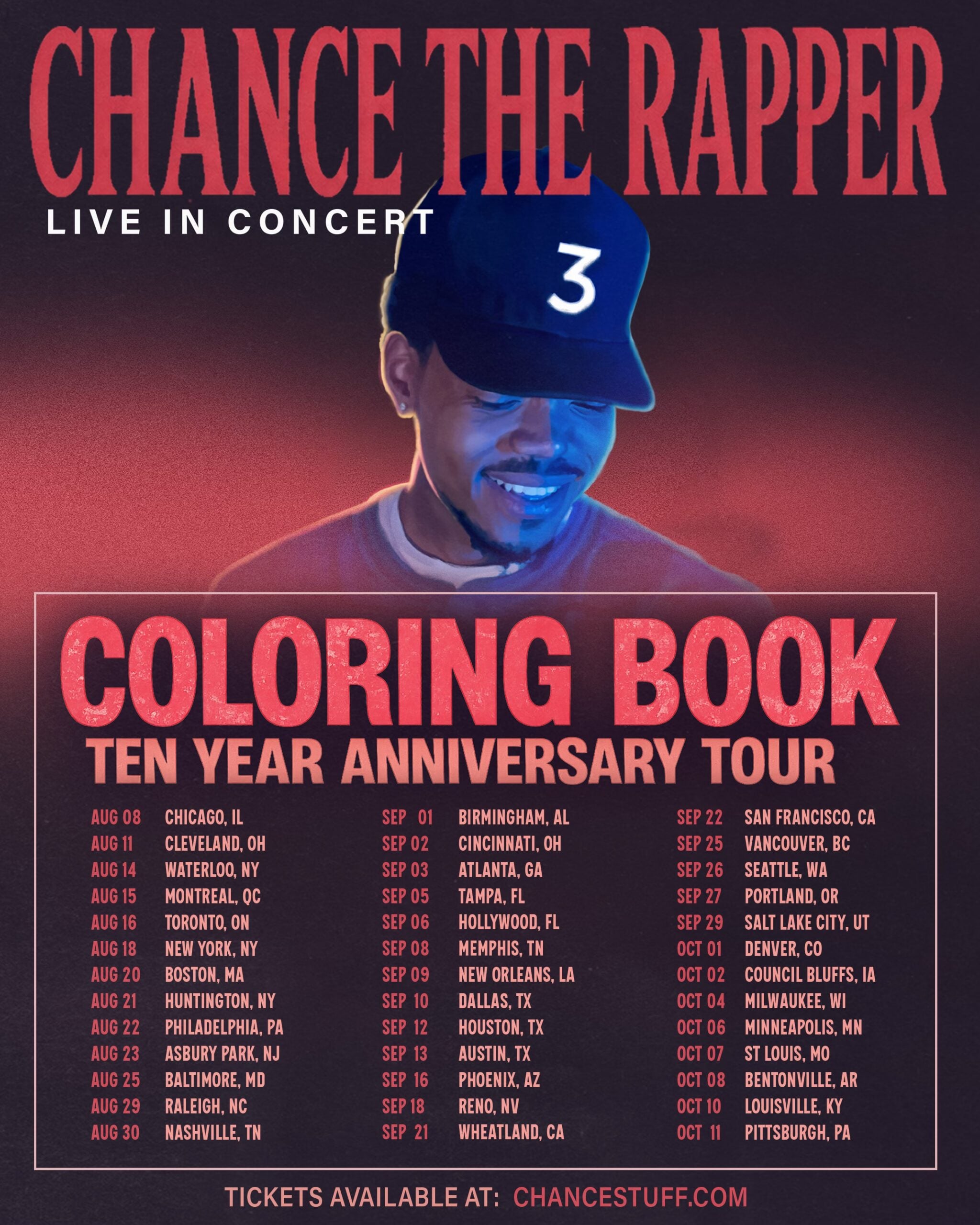 Chance the Rapper to Tour North America for ‘Coloring Book’ 10-Year Anniversary