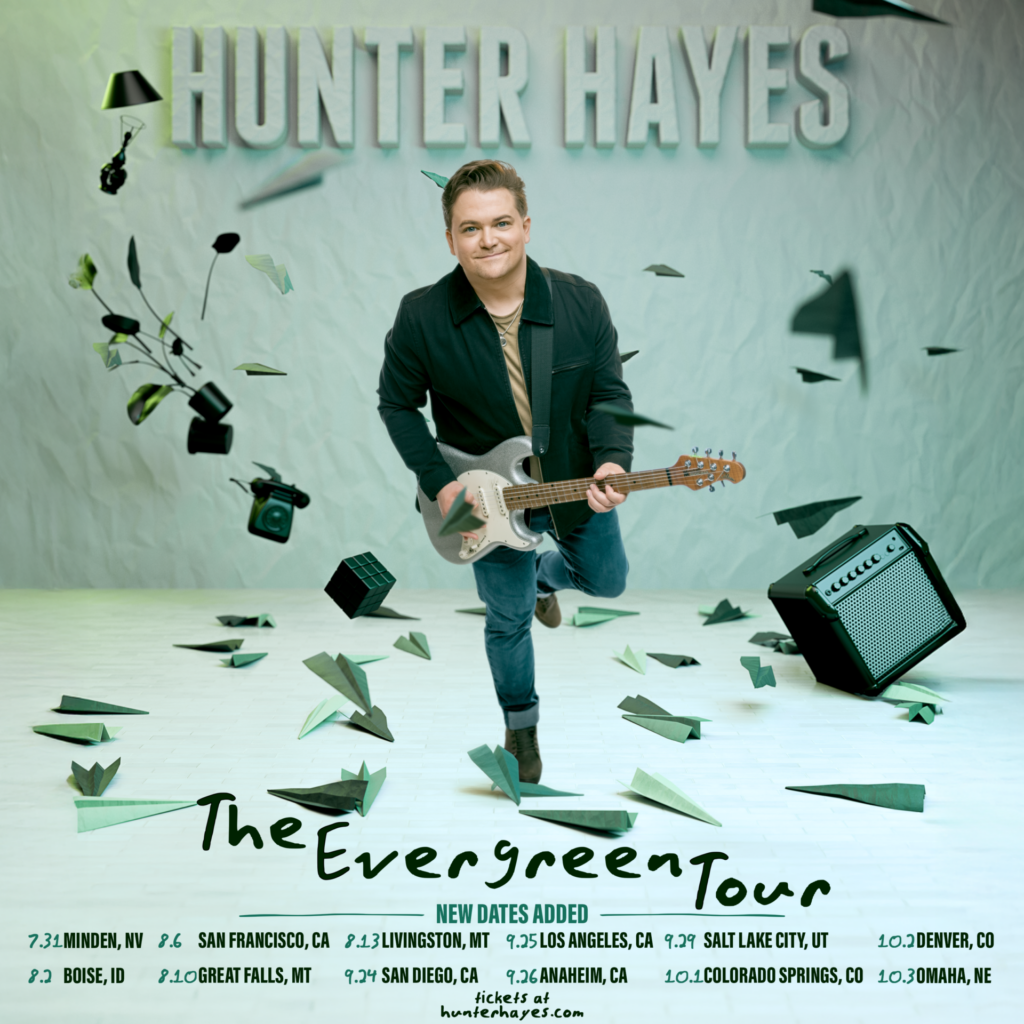 Hunter Hayes Extends Evergreen Tour with New Midwest and West Coast Dates