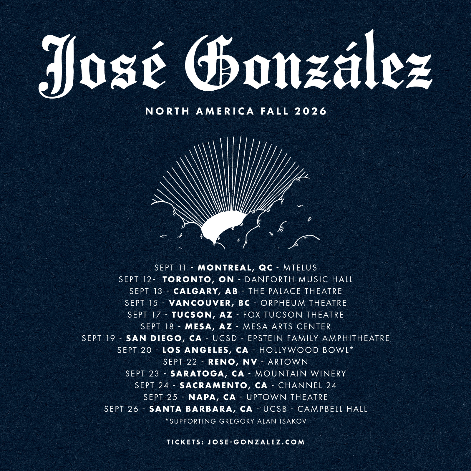 José González Announces North American Fall Tour, Including Hollywood Bowl Performance
