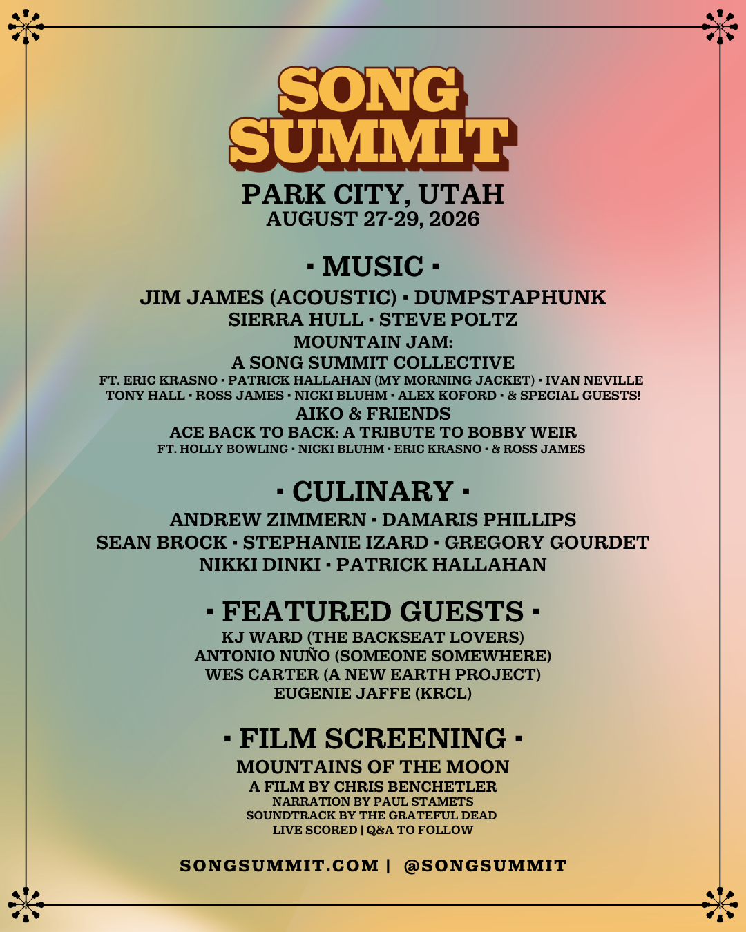 Jim James, Dumpstaphunk, Sierra Hull to Headline Park City Song Summit