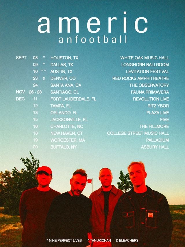 American Football Expands "No Feeling" World Tour With New Fall Dates