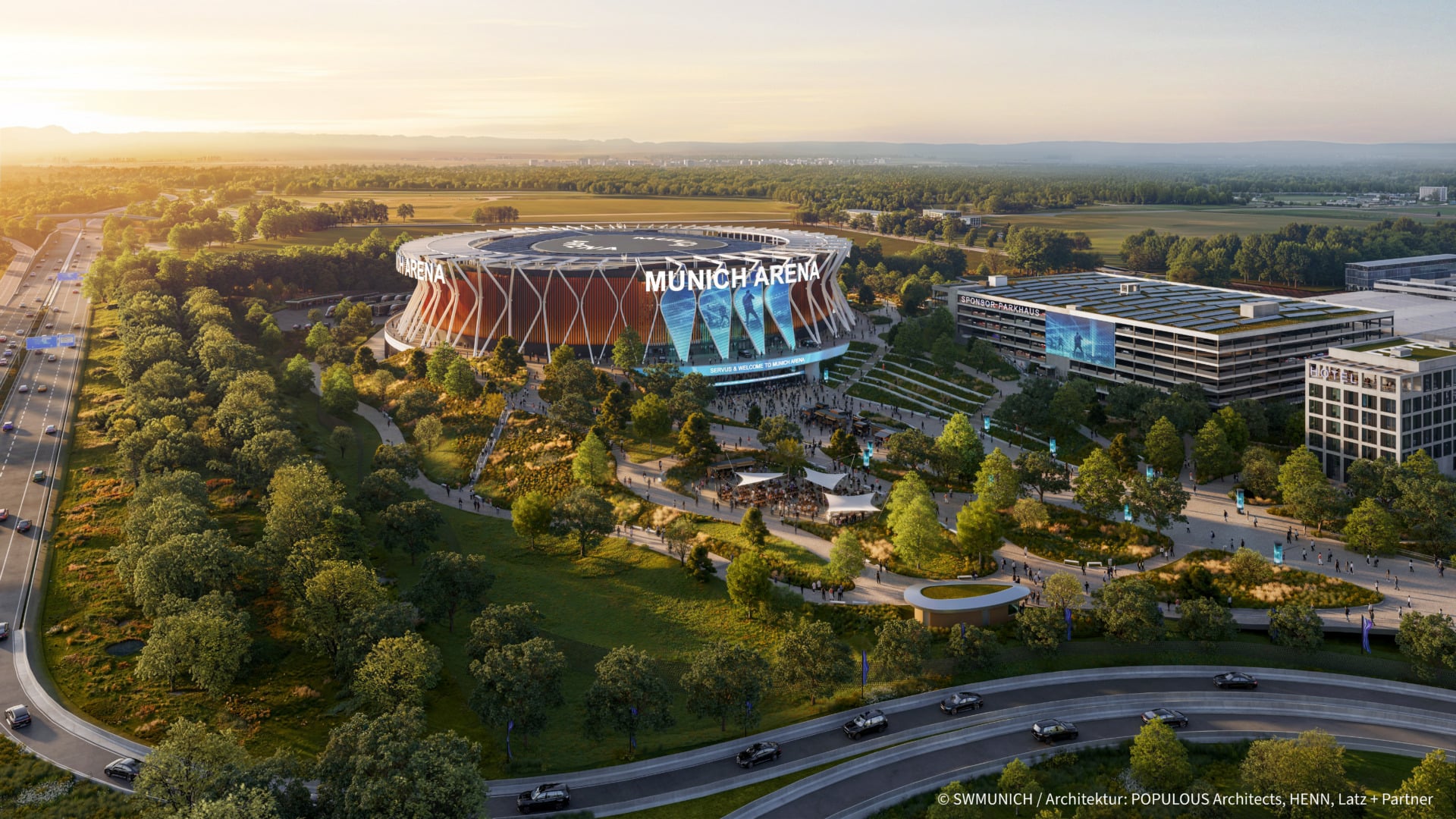 Munich Arena Concert Arena Rendering View South East