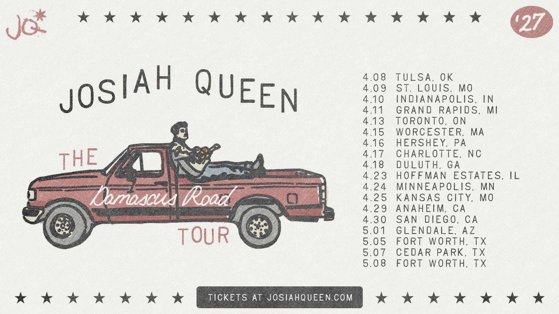 Josiah Queen Reveals Inaugural Arena Tour, ‘The Damascus Road Tour,’ for Spring 2027