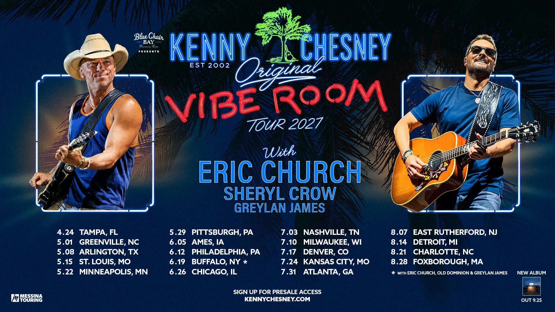 Kenny Chesney Announces 2027 Stadium Tour with Eric Church, Sheryl Crow