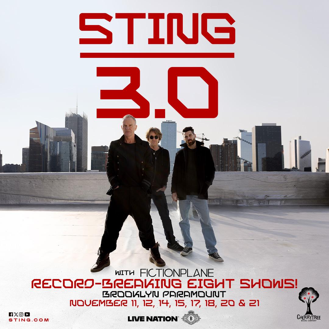 Sting Expands Brooklyn Paramount Residency with Two Additional ‘STING 3.0’ Dates