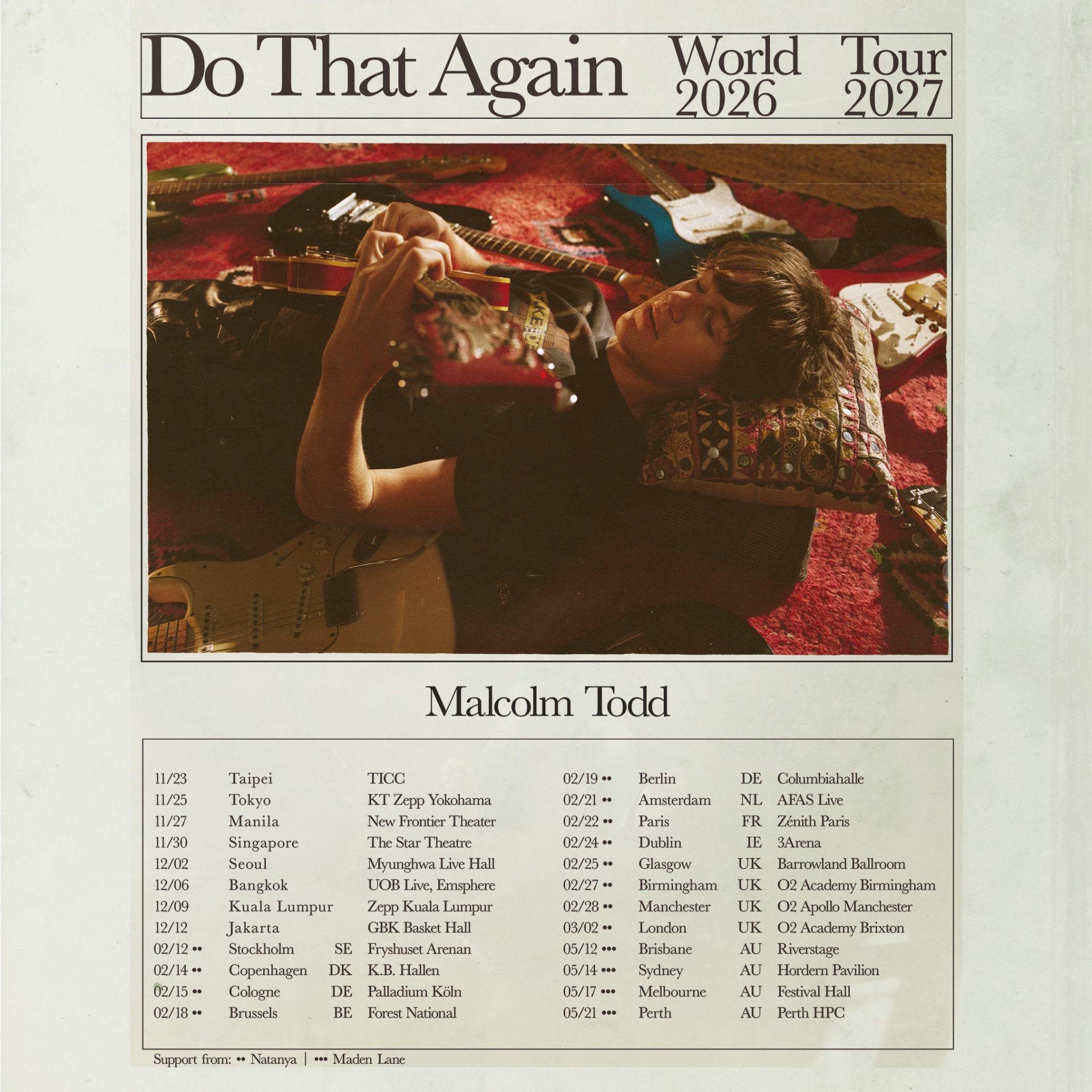 Malcolm Todd Expands 'Do That Again Tour' Globally Through May 2027