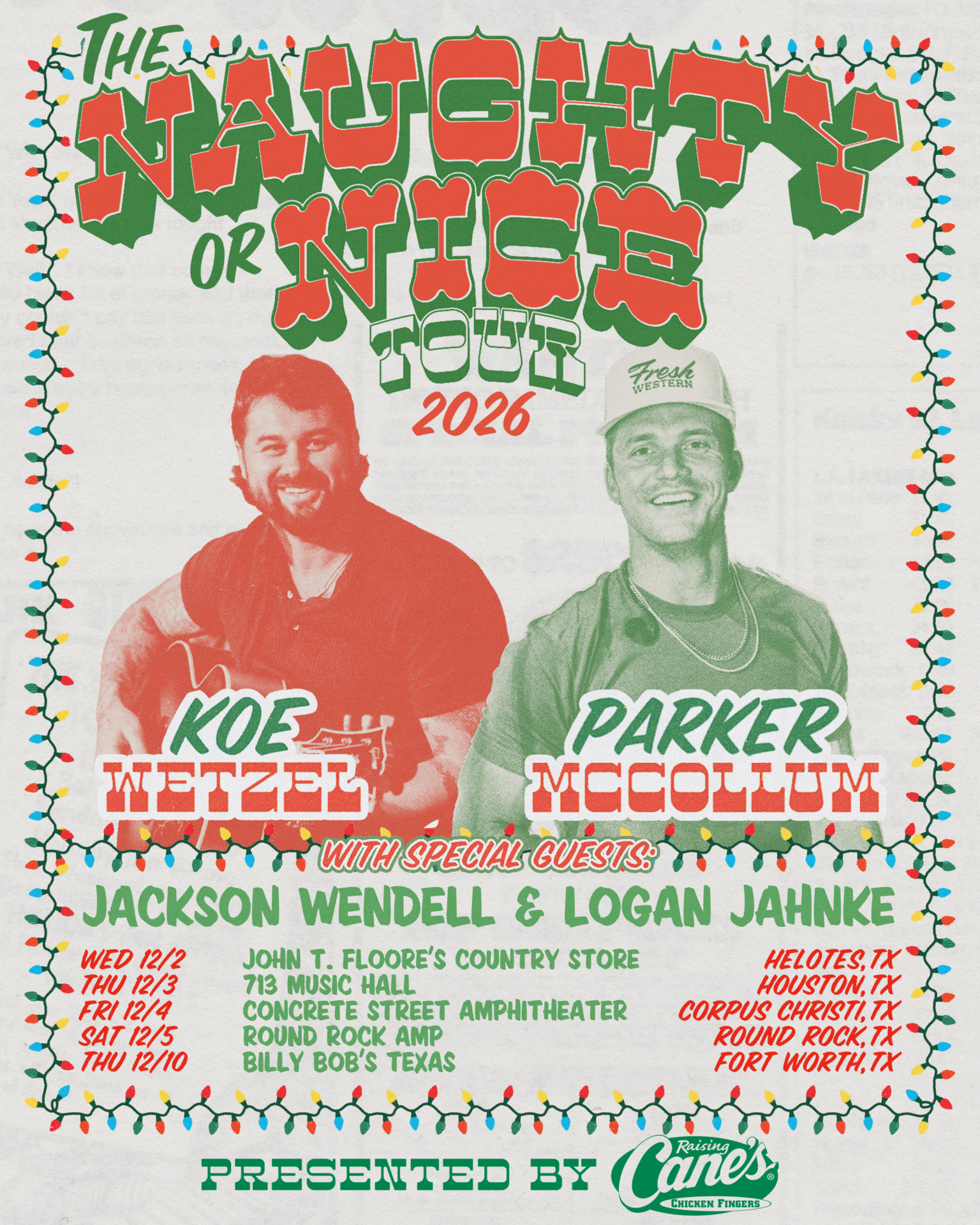 Koe Wetzel & Parker McCollum Announce ‘Naughty or Nice Tour’