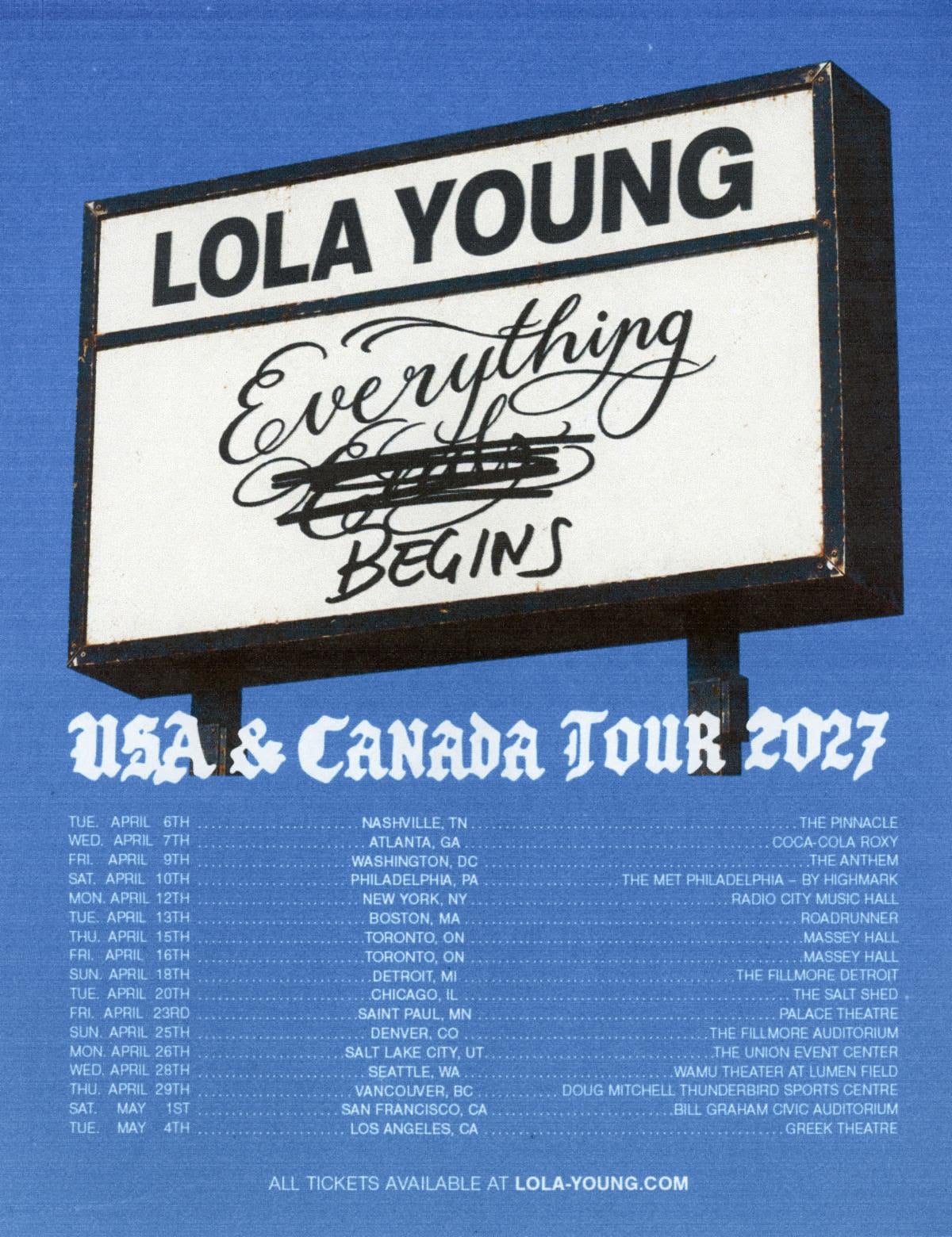 Lola Young Announces 2027 North American ‘Everything Begins’ Theater Tour
